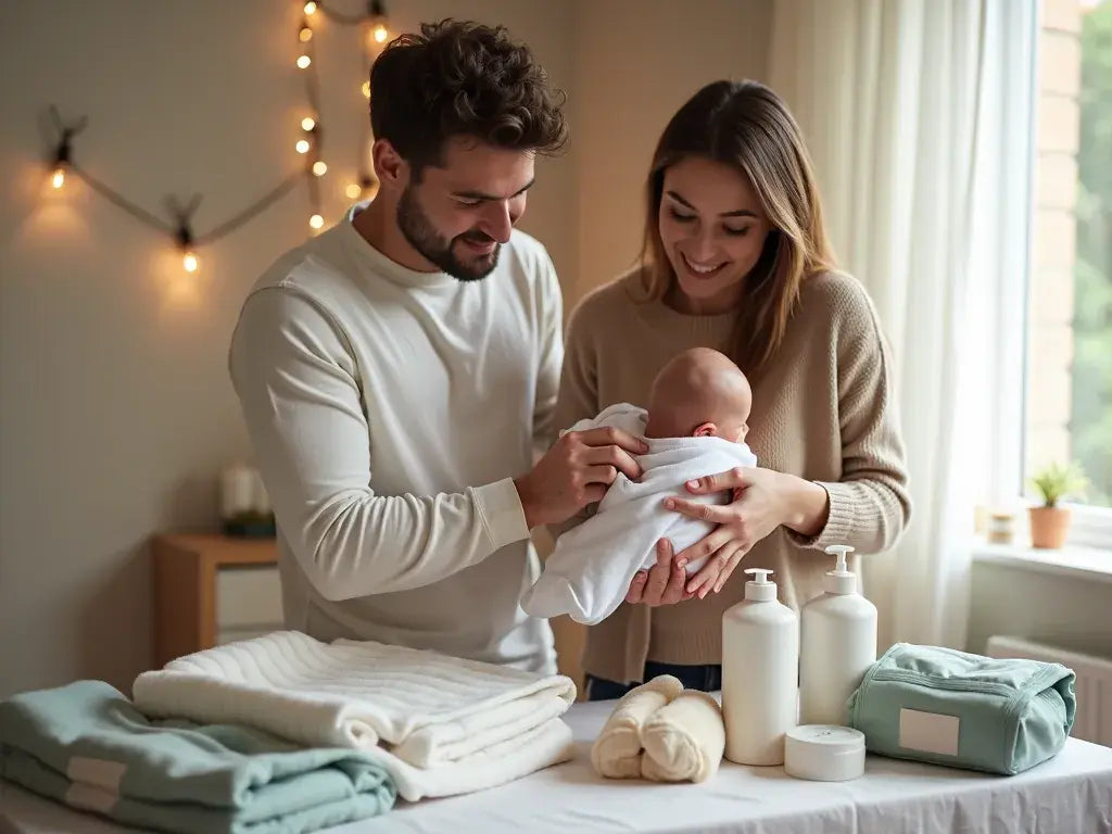 הורים מתרגשים עם ערכת הלידה שקיבלו