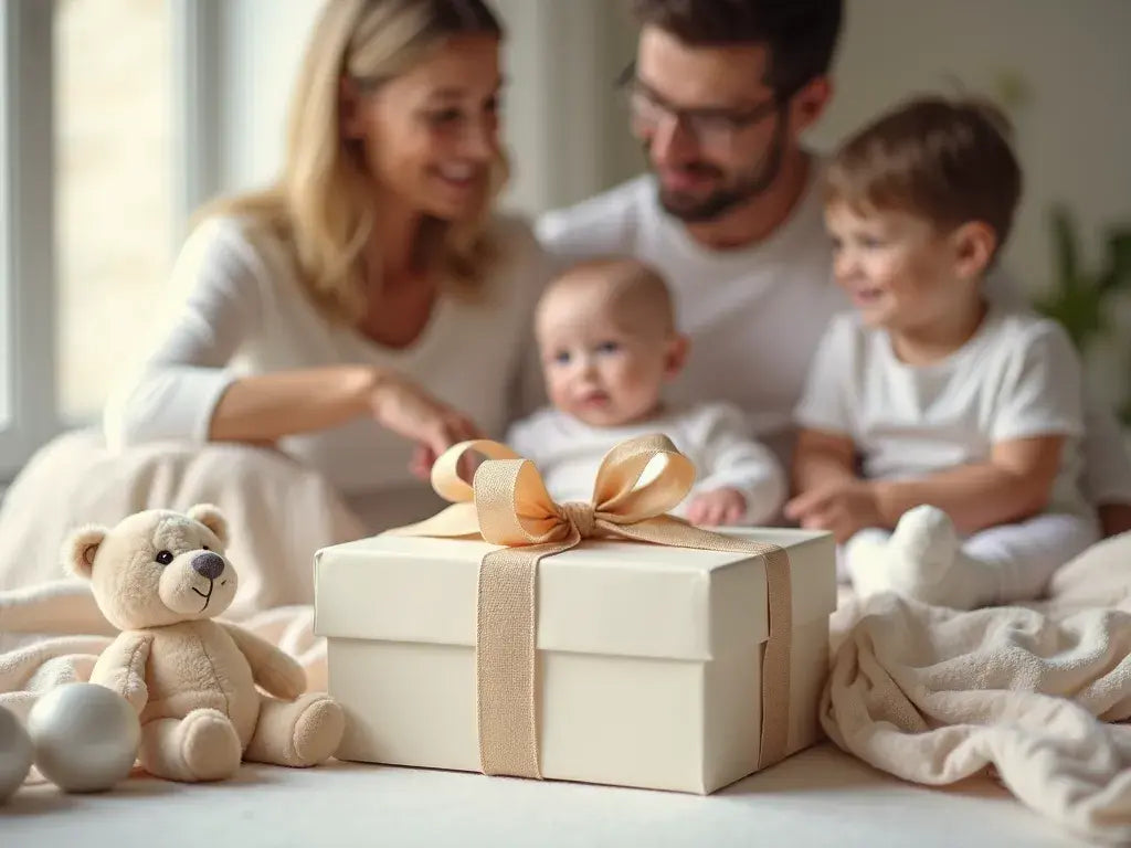 הורים מקבלים מתנה לברית של הבן שלהם