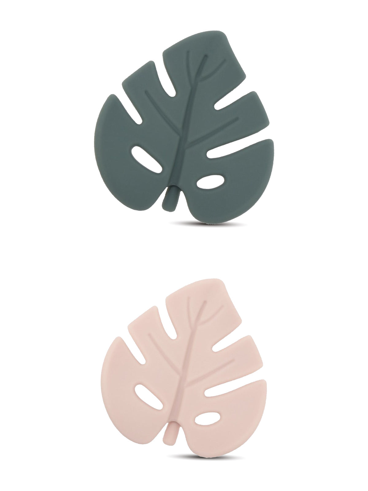 נשכן סיליקון לתינוק בצורת עלה- ורוד/ירוק