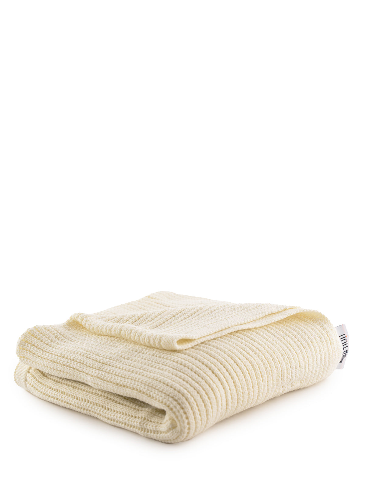 שמיכת תינוק סרוגה (100% כותנה) - שמנת/ורוד