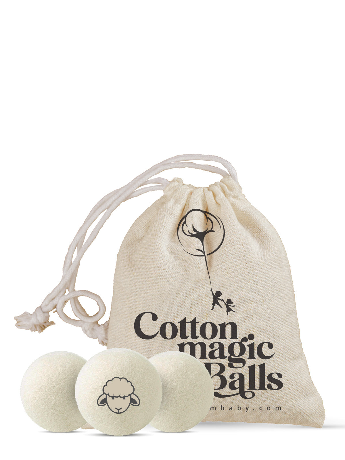 כדורי צמר למייבש כותנה טבעי - לריכוך הכביסה וייבוש מהיר