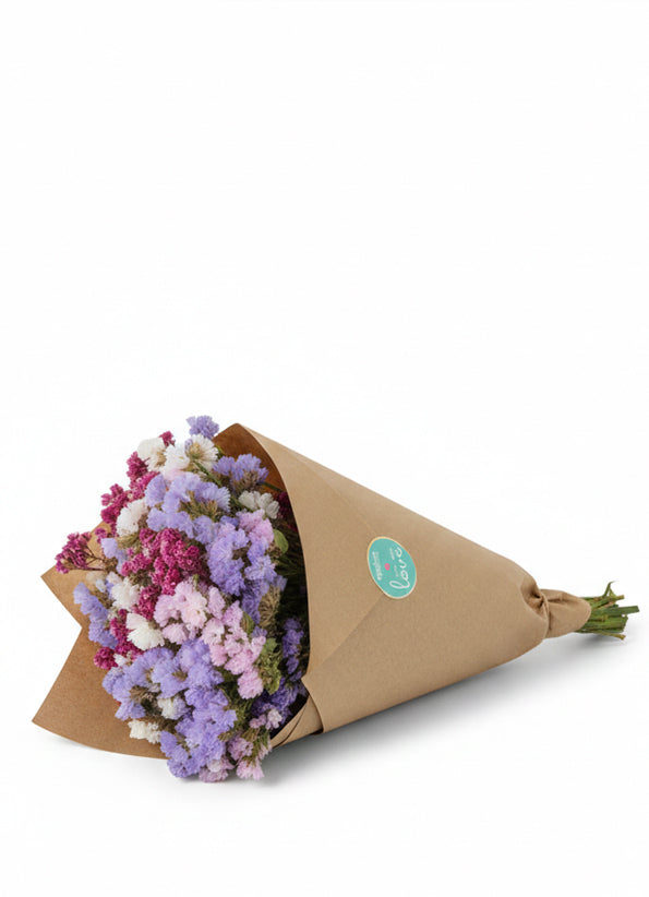 BOTANICAL LOVE – זר פרחי לימוניום (סטטיס) מיובשים וצבעוניים