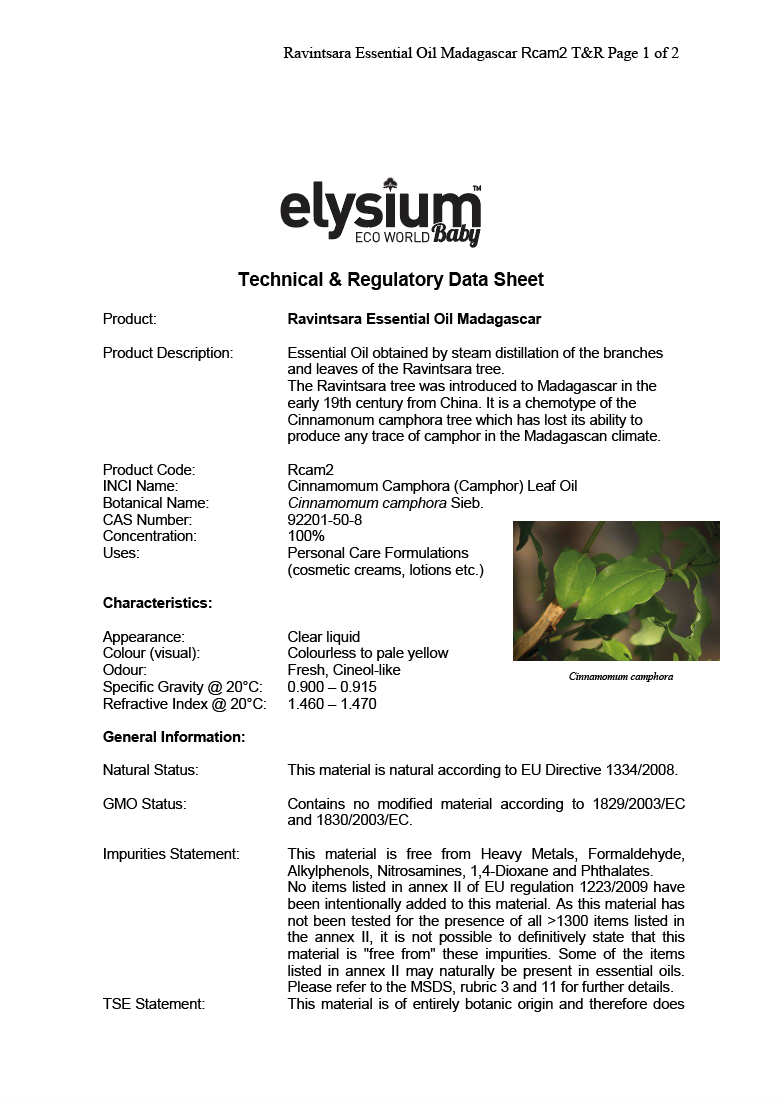 שמן אתרי רווינטסרה | Ravintsara