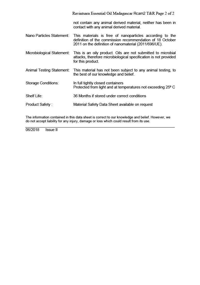 שמן אתרי רווינטסרה | Ravintsara