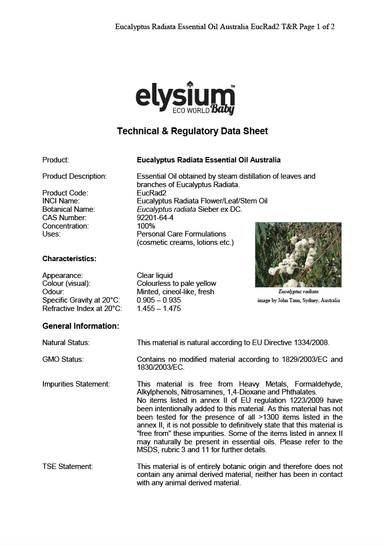 שמן אתרי אקליפטוס רדיאטה | Eucalyptus Radiata