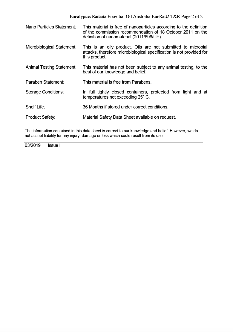 שמן אתרי אקליפטוס רדיאטה | Eucalyptus Radiata