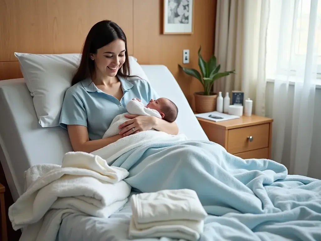 אמא מתרגשת לקראת ערכת הלידה שלה