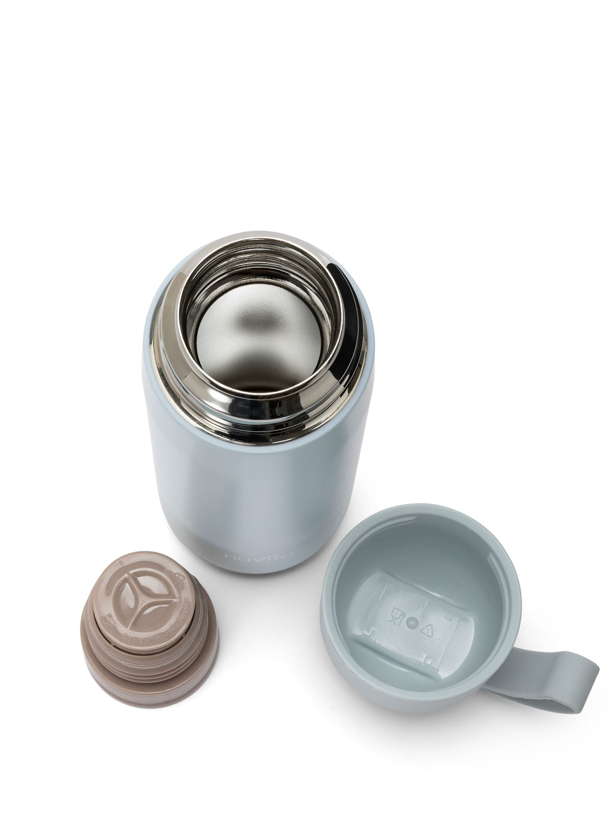 תרמוס לנוזל בנפח 400 מ"ל עם ידית נשיאה מסיליקון וכוס לשתיה