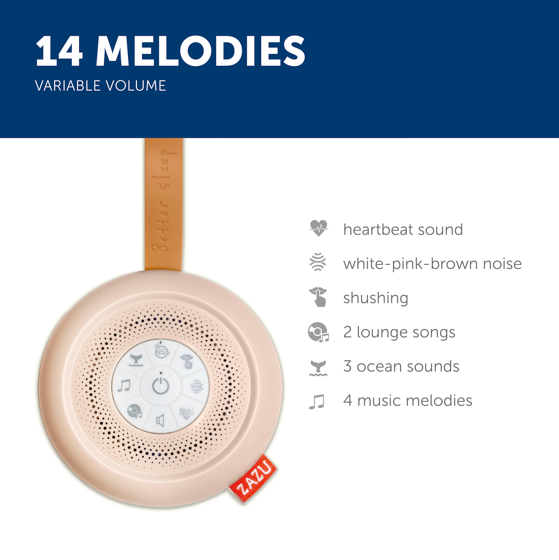 מכשיר נטען SUZY - מכשיר צלילים הרגעה נייד