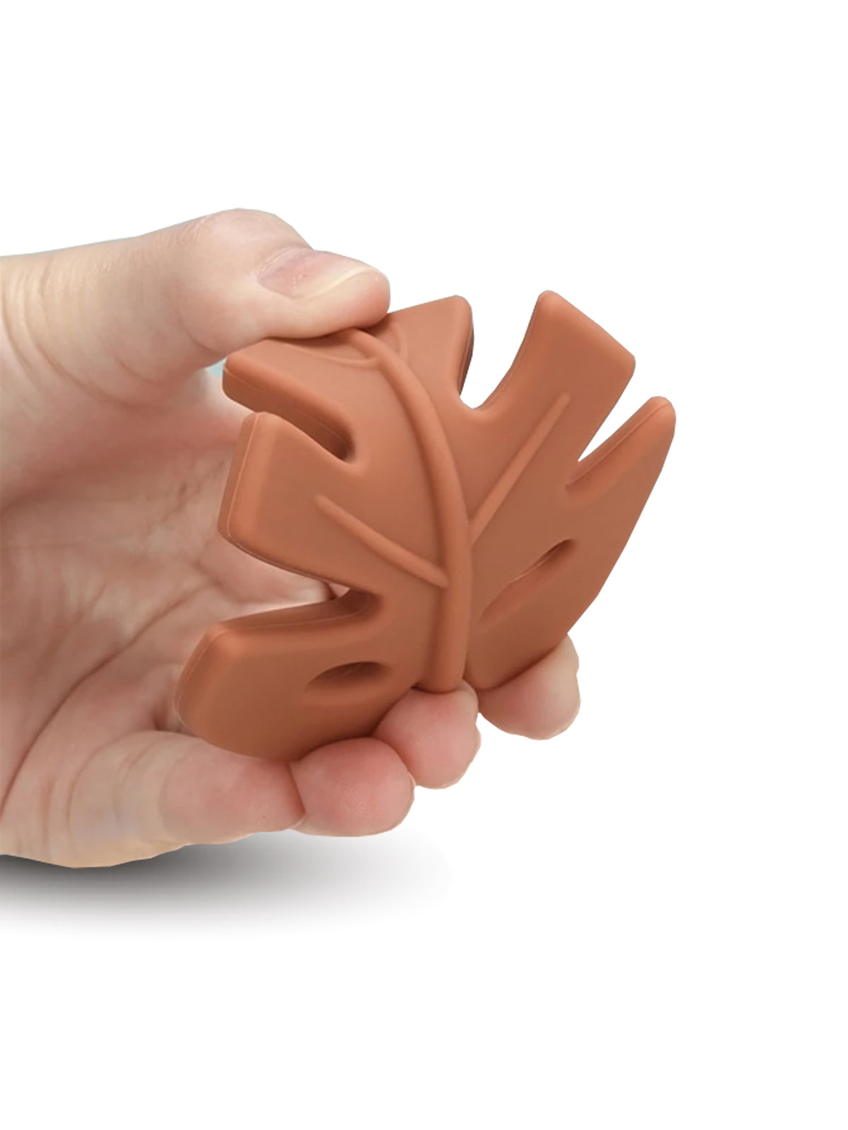 נשכן סיליקון לתינוק בצורת עלה- ורוד/ירוק