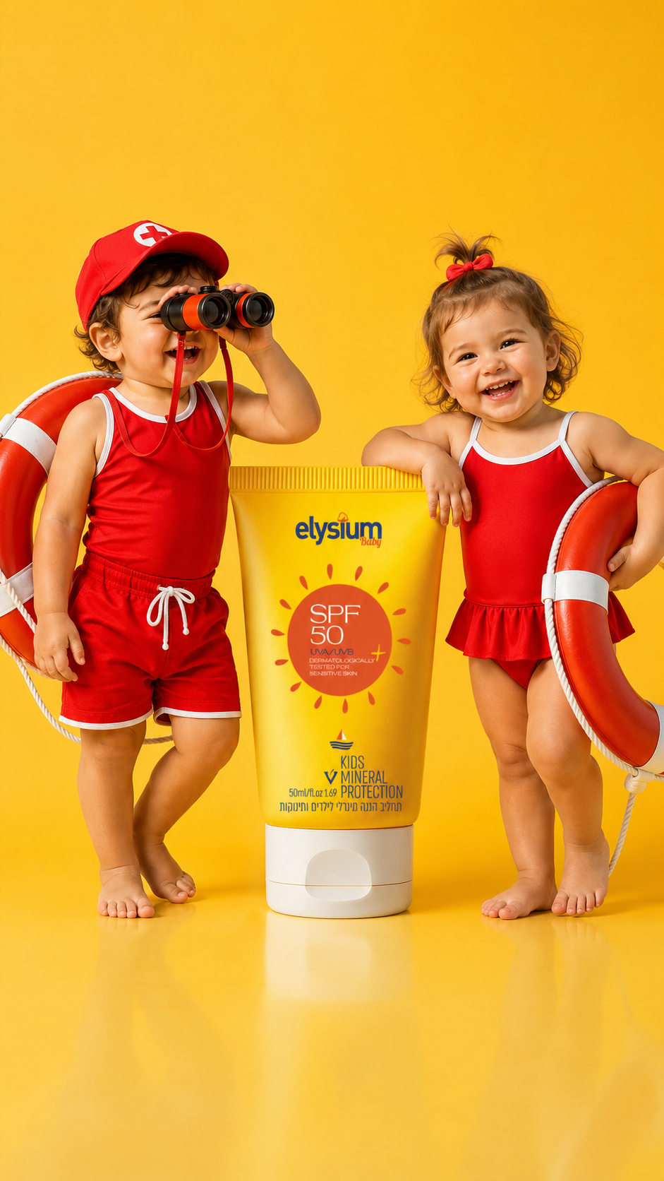 קרם הגנה מינרלי SPF 50 לתינוקות, לילדים ולכל המשפחה